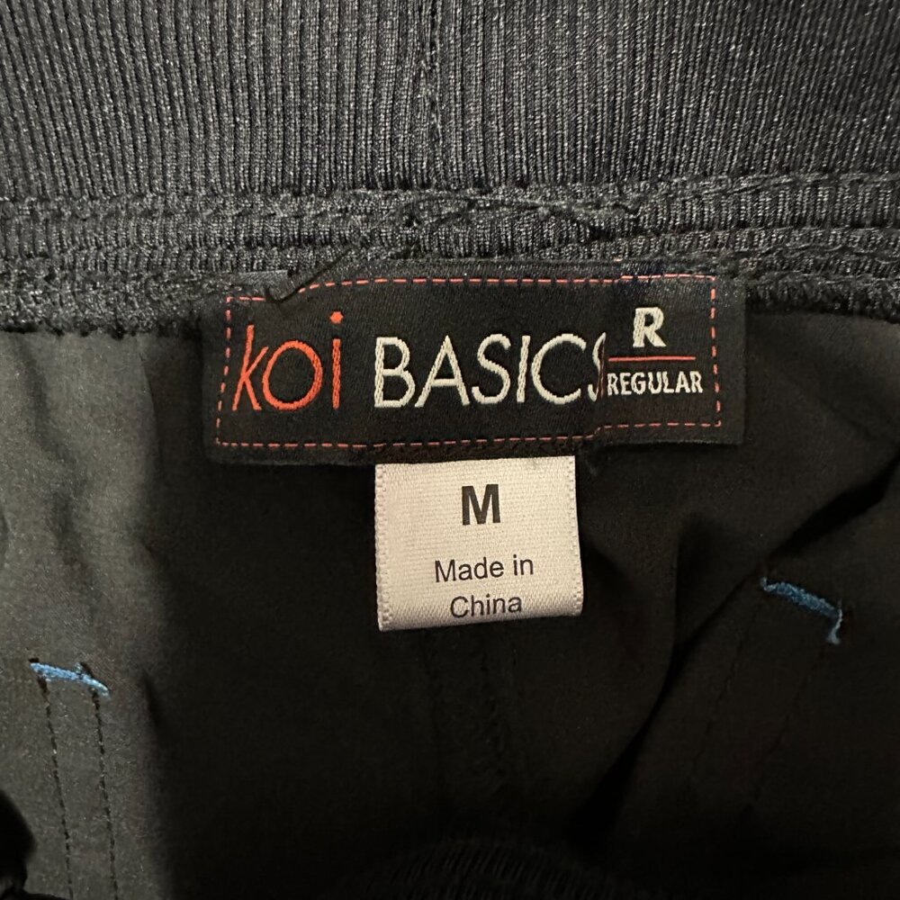 Koi Basics Caroline Womens 5-Pocket Stretch Scrub Pants Size M Black Lightweight - Picture 3 of 16